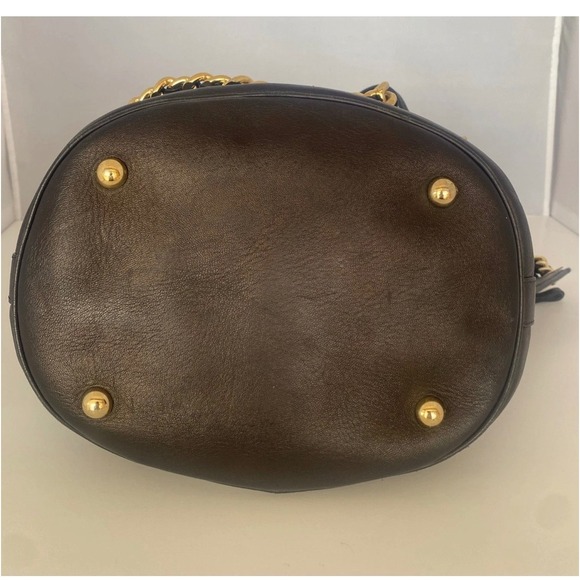 Moschino Bucket Bag Womens Medium Black Multi-Color Excellent Leather Tassel - Picture 8 of 10